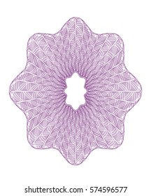 Vector decorative rosette for diploma or certificate. Template. Vector illustration.