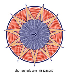 Vector decorative rosette for diploma or certificate. Template. Vector illustration.