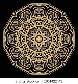 Vector decorative round ornamental pattern for the card or invitation with ottoman motifs.