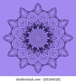 Vector decorative round ornamental pattern for the card or invitation with ottoman motifs.