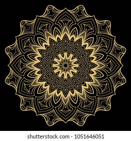Vector decorative round ornamental pattern for the card or invitation with ottoman motifs.