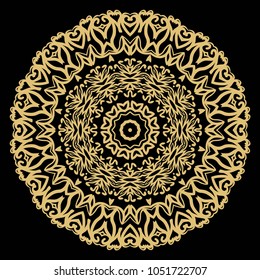 Vector decorative round ornamental pattern for the card or invitation with ottoman motifs.