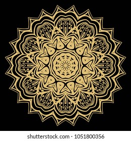 Vector decorative round ornamental pattern for the card or invitation with ottoman motifs.
