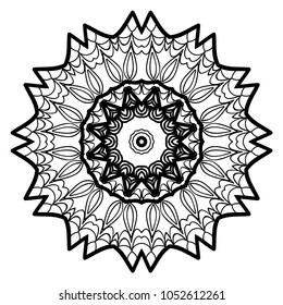 Vector decorative round ornamental pattern for the card or invitation with ottoman motifs.