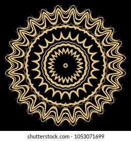 Vector decorative round ornamental pattern for the card or invitation with Islam, Arabic, Indian or ottoman motifs.
