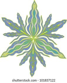 Vector decorative sea  star - rosette on white background
