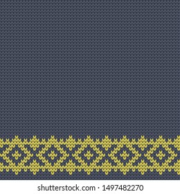 Vector decorative seamless geometric abstract border for design knitwear