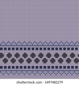 Vector decorative seamless geometric abstract border for design knitwear