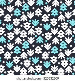 Vector decorative seamless pattern. Merry Christmas and Happy New Year. Winter holiday design backgrounds  illustration