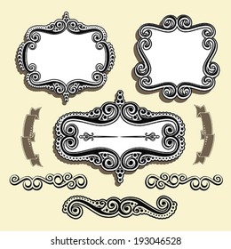 Vector decorative set items and scope in modern style