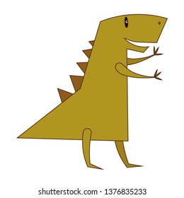 vector decorative simple illustration element of a dinosaur t rex. For kids' toys, stickers, clothes and textile