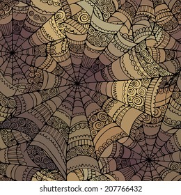 Vector decorative spider web abstract Seamless pattern 