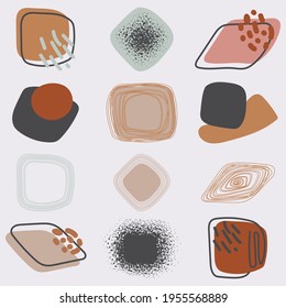 Vector decorative square and rectangular elements. For design on social networks, banners, covers and greeting