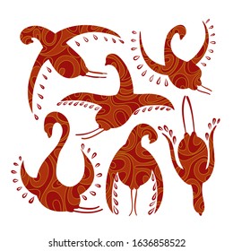 Vector decorative swans. The emblem icon or logo of a bifd.