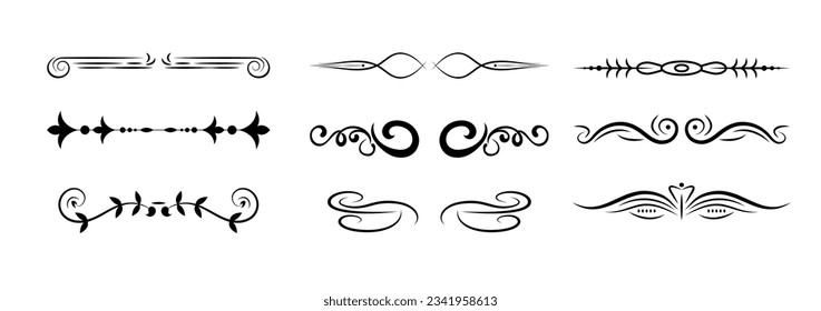 Vector Decorative Swirls - set of design elements. Decorative borders collection.