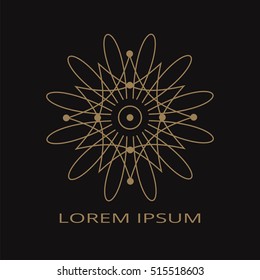 Vector decorative symbol with text. Design for logo, game, cover, card.