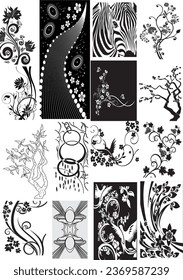 vector decorative tree flower models