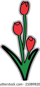 vector decorative tulip flower illustration