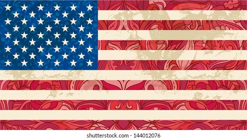 Vector Decorative USA flag background