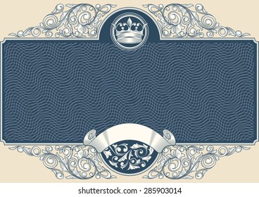 Vector decorative vintage blank