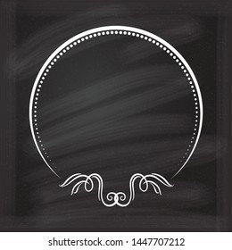 Vector decorative vintage frame on a chalkboard background.