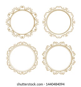 Vector decorative vintage frames set on a white background.