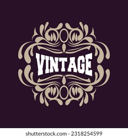 Vector Decorative Vintage Typography Elements, Greeting Card Design, Fancy Ornament Calligraphic Invitation, Retro Style Ribbon Labels And Badges