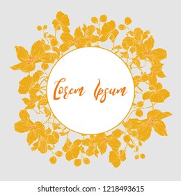 Vector decorative wedding invite. Postcard elegant template