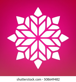 Vector Decorative White Kaleidoscope Mandala Ornament Illustration on Colorful Gradient Background. Abstract Decorative Design Element