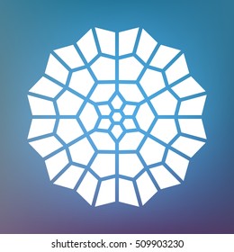 Vector Decorative White Kaleidoscope Mandala Ornament Illustration on Colorful Gradient Background. Abstract Decorative Design Element