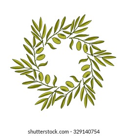 Vector decorative wreath olive branch