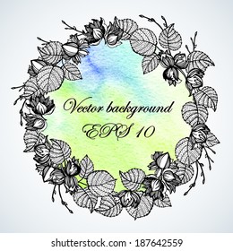Vector decorative wreath with peanut. Vector decorative wreath with peanut