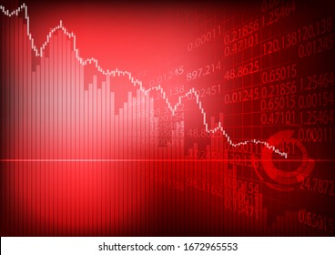 Vector : Decrease business graph and stockboard with circuit breaker