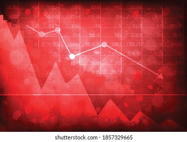Vector : Decrease business graph with virus