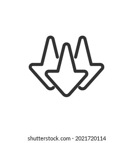 Vector decrease line icon. Symbol in trendy outline style. Vector illustration isolated on a white background. 