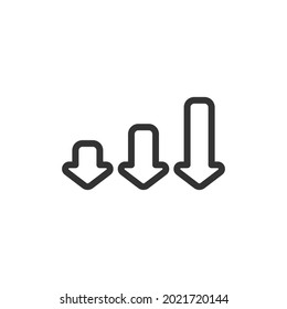 Vector decrease line icon. Symbol in trendy outline style. Vector illustration isolated on a white background. 