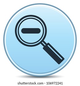 Vector Decreasing Magnification Minus Sign Matte Button. EPS10.