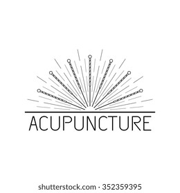 Vector dedicated to traditional Chinese medicine, acupuncture. a method of stimulation of certain points on the body with needles. Alternative medicine