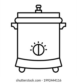 Vector Deep Fryer Outline Icon Design
