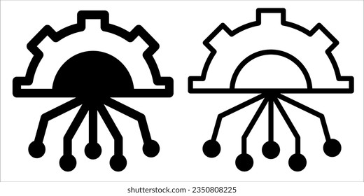 VECTOR DEEP LEARNING ICON IN STROKE AND FILL VERSION