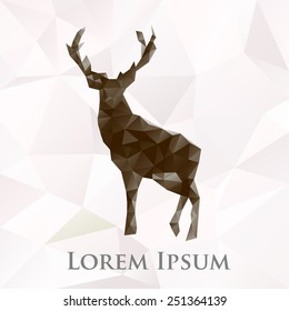 Vector deer animal symbol. Polygonal illustration eps10.