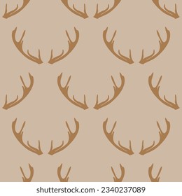 Vector deer antlers seamless vector pattern