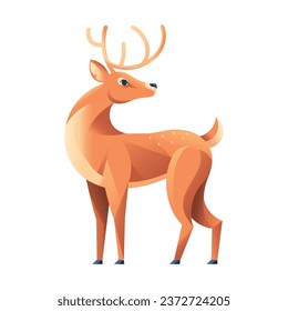 Vector Deer Art Deco Retro Illustration Isolated