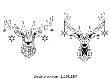 Vector deer, vector deer christmas decoration