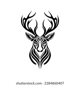 Logo of a vector deer in classic black and white shades.
