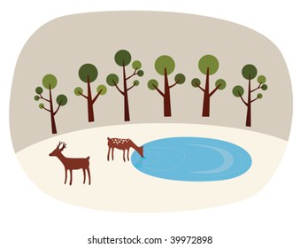 Vector Deer Couple
