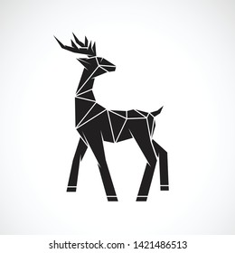 Vector of deer design on white background. Wild Animals. Deer logo or icon. Easy editable layered vector illustration.