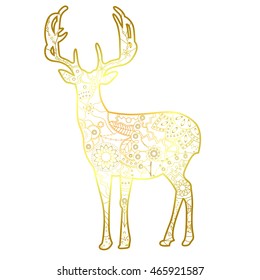 Vector deer golden isolated