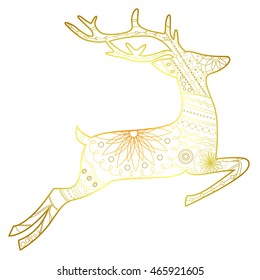 Vector deer golden isolated