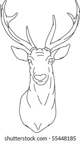 vector - Deer - hand draw , isolated on background